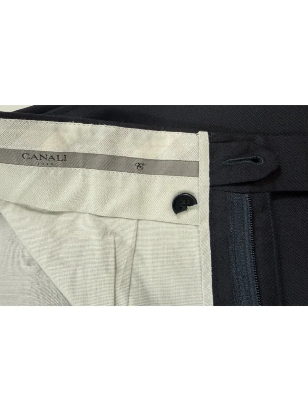 Canali 1934 Mens Wool Dress Pants Size 36x31 Italian Luxury Trousers Navy